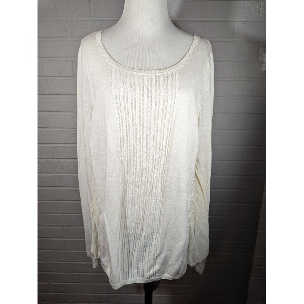 Lucky Brand Women's Ivory Knit Long Sleeve Top Size M